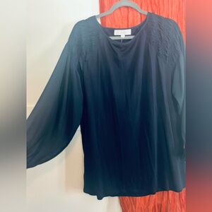 LOFT Navy Relaxed Blouson Top
